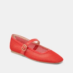 RODNI MESH BALLET FLATS CHILI WOVEN MESH