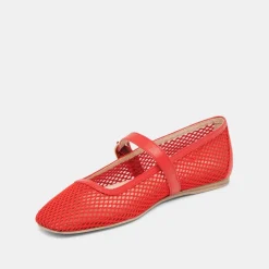 RODNI MESH BALLET FLATS CHILI WOVEN MESH