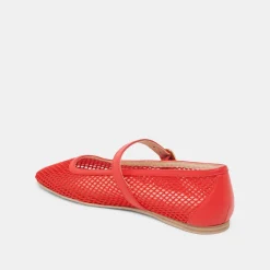 RODNI MESH BALLET FLATS CHILI WOVEN MESH