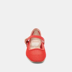 RODNI MESH BALLET FLATS CHILI WOVEN MESH