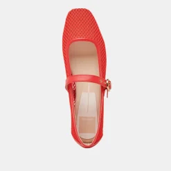 RODNI MESH BALLET FLATS CHILI WOVEN MESH