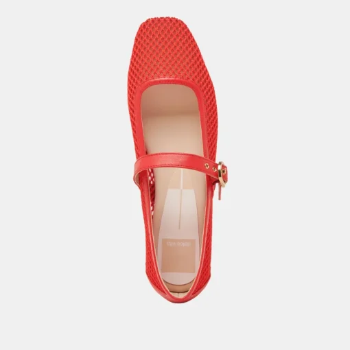 RODNI MESH BALLET FLATS CHILI WOVEN MESH