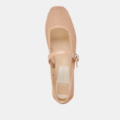 RODNI MESH BALLET FLATS LIGHT TAN WOVEN MESH