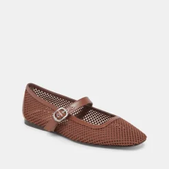 RODNI MESH BALLET FLATS TOFFEE WOVEN MESH