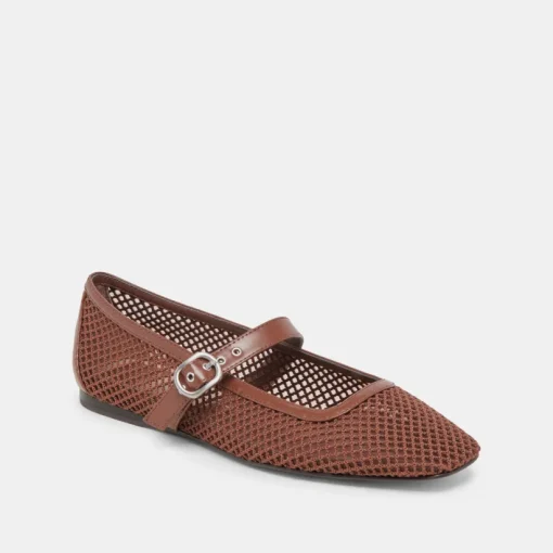 RODNI MESH BALLET FLATS TOFFEE WOVEN MESH