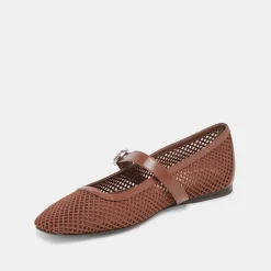 RODNI MESH BALLET FLATS TOFFEE WOVEN MESH