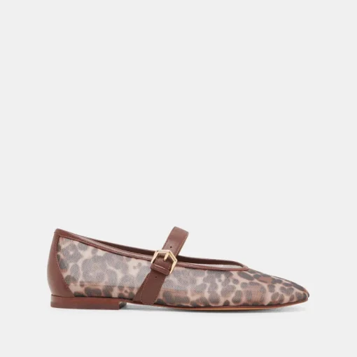 ROSLYN BALLET FLATS LEOPARD MESH