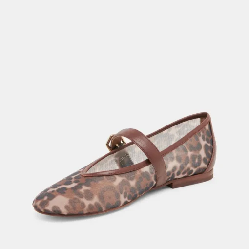 ROSLYN BALLET FLATS LEOPARD MESH