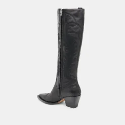 RYATT EXTRA WIDE CALF BOOTS BLACK LEATHER