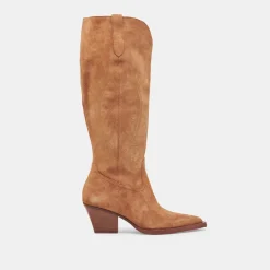 RYATT WIDE CALF BOOTS PECAN SUEDE