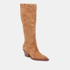 RYATT WIDE CALF BOOTS PECAN SUEDE