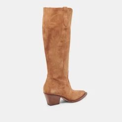 RYATT WIDE CALF BOOTS PECAN SUEDE