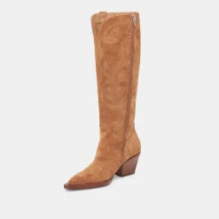 RYATT WIDE CALF BOOTS PECAN SUEDE