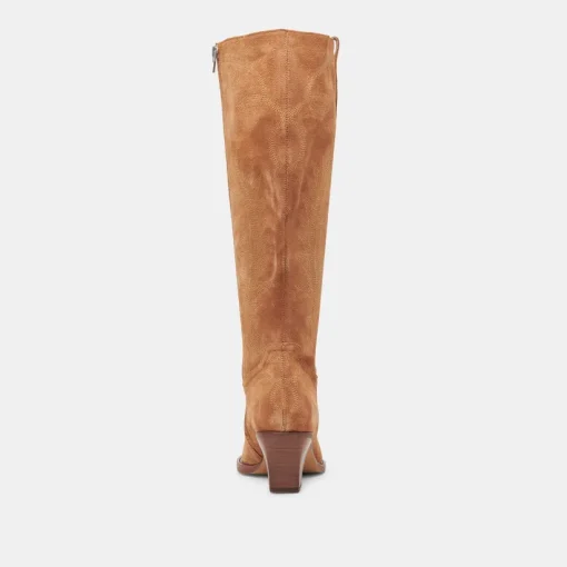 RYATT WIDE CALF BOOTS PECAN SUEDE