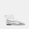 RYDER BALLET FLATS SILVER DISTRESSED LEATHER