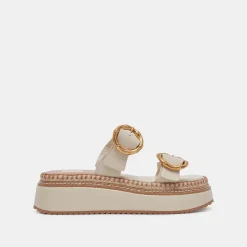 RYSHA SANDALS IVORY LEATHER