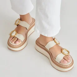 RYSHA SANDALS IVORY LEATHER