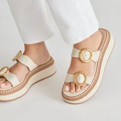 RYSHA SANDALS IVORY LEATHER