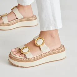 RYSHA SANDALS IVORY LEATHER
