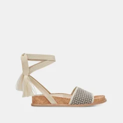 SALACY SANDALS BLACK NATURAL RAFFIA