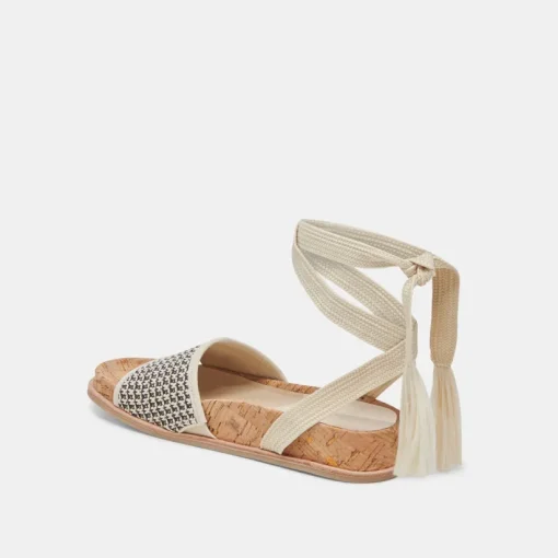 SALACY SANDALS BLACK NATURAL RAFFIA