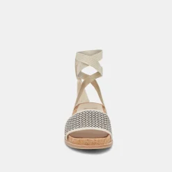 SALACY SANDALS BLACK NATURAL RAFFIA