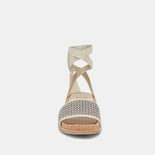 SALACY SANDALS BLACK NATURAL RAFFIA