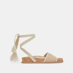 SALACY SANDALS WHITE NATURAL RAFFIA