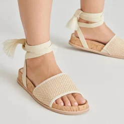 SALACY SANDALS WHITE NATURAL RAFFIA