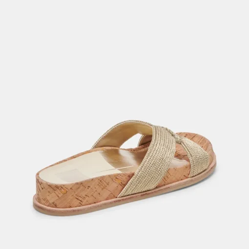 SELDA SANDALS GOLD RAFFIA