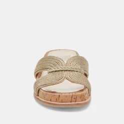 SELDA SANDALS GOLD RAFFIA