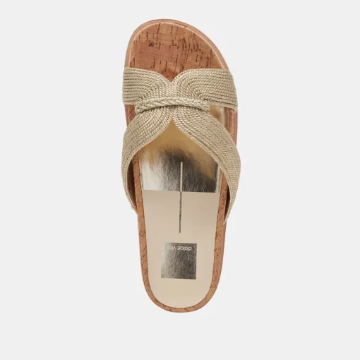 SELDA SANDALS GOLD RAFFIA