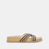 SELDA WIDE SANDALS NATURAL BLACK RAFFIA