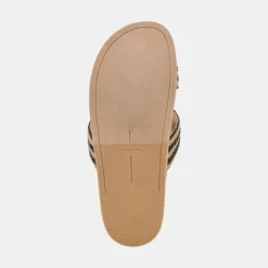 SELDA WIDE SANDALS NATURAL BLACK RAFFIA