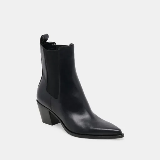 SHADIE H2O WIDE BOOTIES BLACK LEATHER