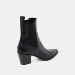 SHADIE H2O WIDE BOOTIES BLACK LEATHER