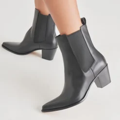 SHADIE H2O WIDE BOOTIES BLACK LEATHER