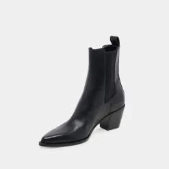 SHADIE H2O WIDE BOOTIES BLACK LEATHER