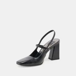 SOYER HEELS MIDNIGHT CRINKLE PATENT