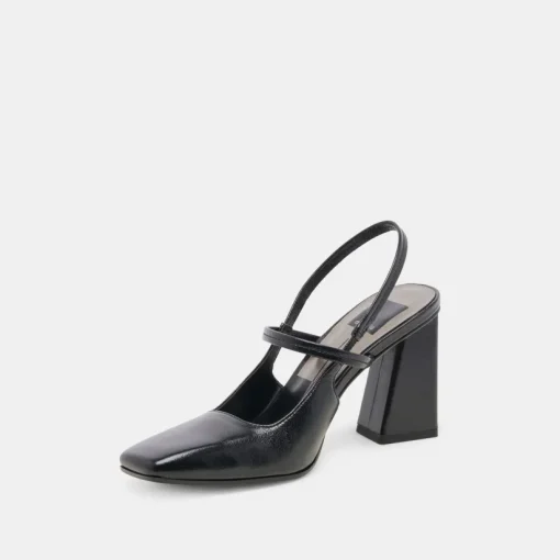 SOYER HEELS MIDNIGHT CRINKLE PATENT