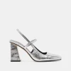 SOYER HEELS SILVER DISTRESSED LEATHER
