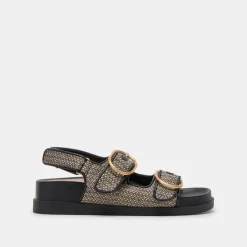STARLA SANDALS BLACK MULTI WOVEN