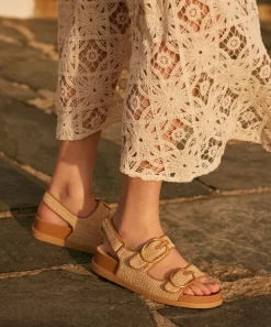 STARLA SANDALS TAN MULTI WOVEN