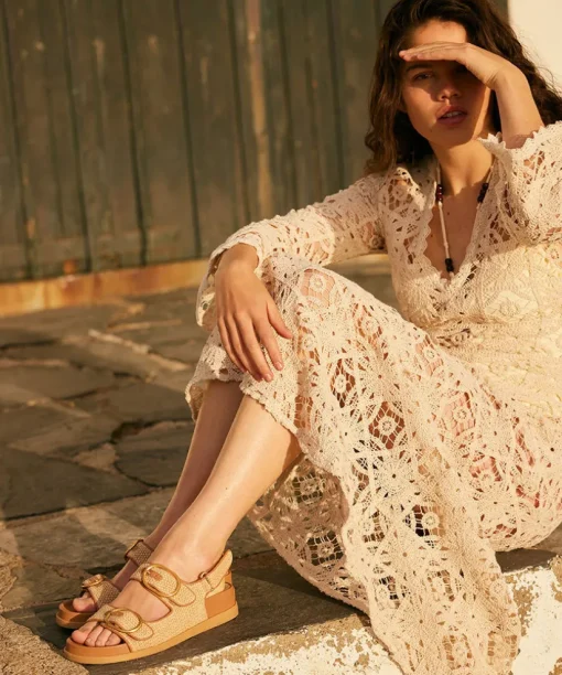 STARLA SANDALS TAN MULTI WOVEN