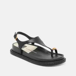 STEFAN SANDALS BLACK LEATHER