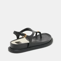 STEFAN SANDALS BLACK LEATHER
