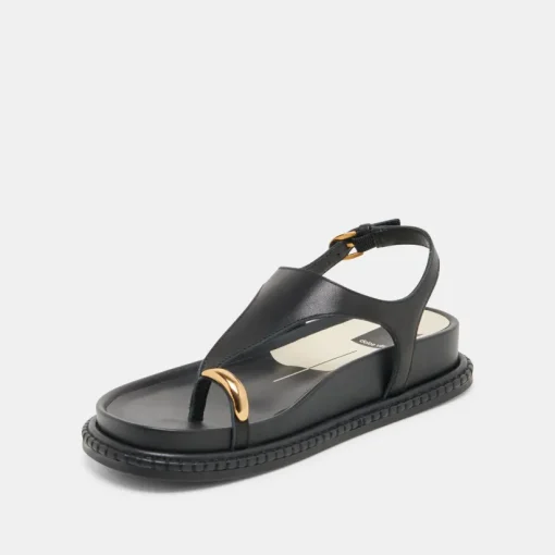 STEFAN SANDALS BLACK LEATHER