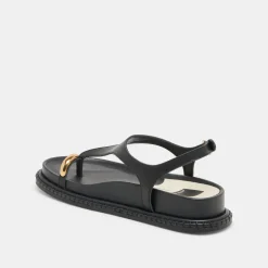 STEFAN SANDALS BLACK LEATHER