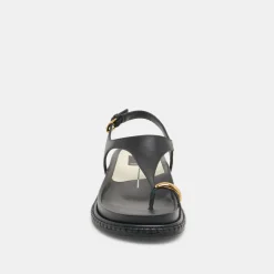 STEFAN SANDALS BLACK LEATHER