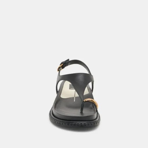 STEFAN SANDALS BLACK LEATHER